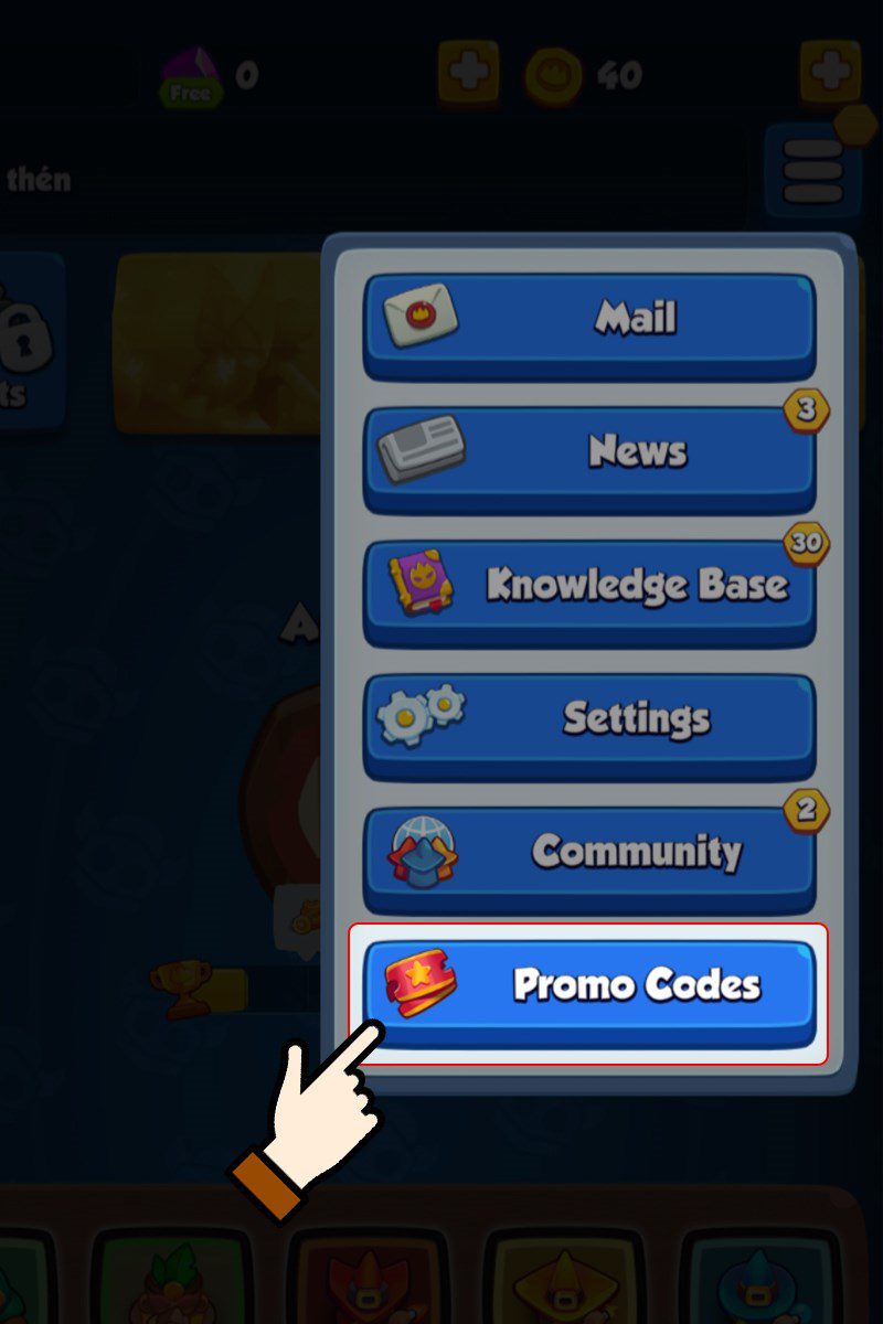 Click on the item Promo Codes