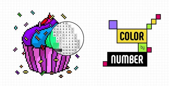 Color by Number Coloring Book Pixel Art