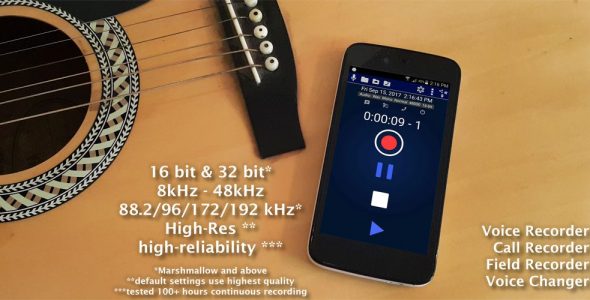 Hi Res Audio Recorder Voice Effect Field Record Pro