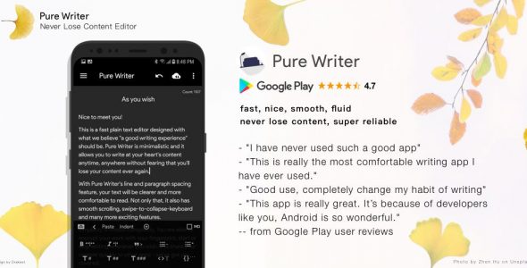 Pure Writer Never Lose Content Editor Premium