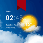 transparent clock weather pro