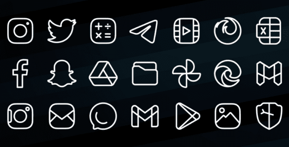 Caelus White: linear icon pack 5.0.5 Apk for Android 1 caelus white linear icon pack cover