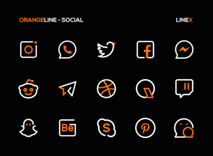 OrangeLine IconPack : LineX 5.7 Apk for Android 4