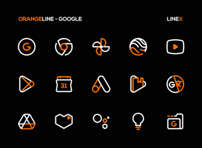 OrangeLine IconPack : LineX 5.7 Apk for Android 5