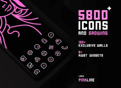 PinkLine Icon Pack :LineX Pink 6.1 Apk for Android 1