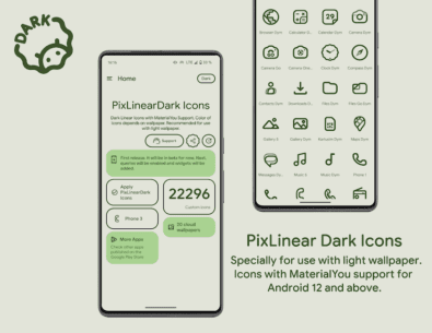 PixLinear Dark Icon Pack 1.3 Apk for Android 1