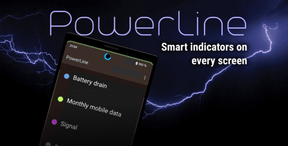 PowerLine: Status bar meters (PRO) 5.37 Apk for Android 1 powerline pro android cover