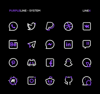 PurpleLine Icon Pack : LineX 5.7 Apk for Android 4