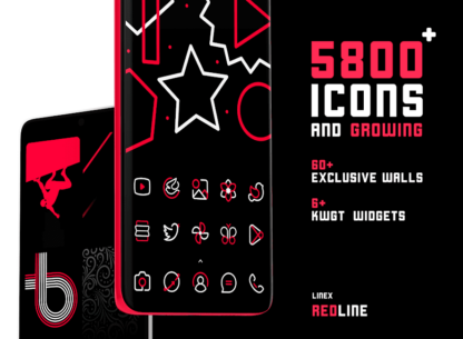 RedLine Icon Pack : LineX 5.7 Apk for Android 1