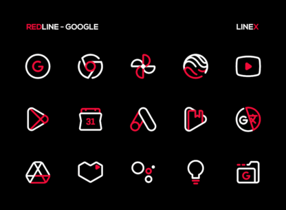 RedLine Icon Pack : LineX 5.7 Apk for Android 3