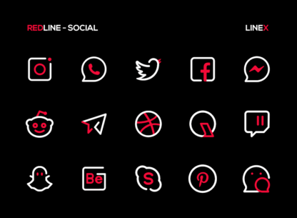 RedLine Icon Pack : LineX 5.7 Apk for Android 4