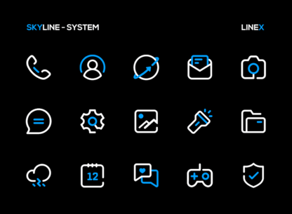 SkyLine Icon Pack : LineX Blue 5.7 Apk for Android 2