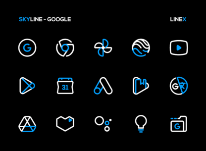 SkyLine Icon Pack : LineX Blue 5.7 Apk for Android 3