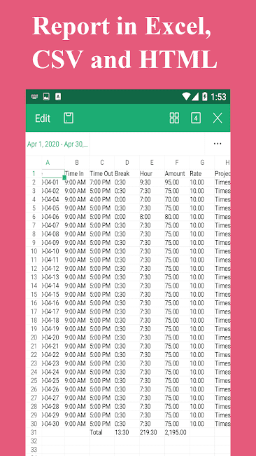 Timesheet – Work Hours Tracker (UNLOCKED) 13.12.20 Apk for Android 4