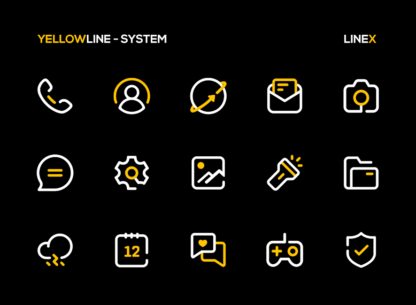 YellowLine Icon Pack : LineX 5.7 Apk for Android 2