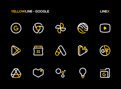 YellowLine Icon Pack : LineX 5.7 Apk for Android 3