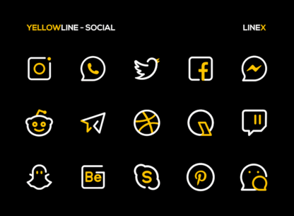 YellowLine Icon Pack : LineX 5.7 Apk for Android 4